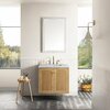 James Martin Vanities Laurent 30in Single Vanity, Light Natural Oak w/ 3 CM Carrara Marble Top 545-V30-LNO-3CAR